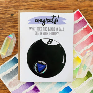 Scratch-Off Magic 8 Ball Greeting Card - Sweets and Geeks