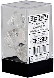 Translucent Polyhedral Dice Block (7Dice) - Sweets and Geeks