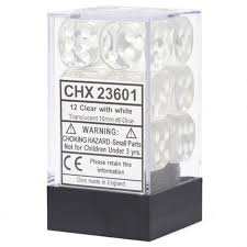 Translucent 16mm Dice Block (12 Dice) - Sweets and Geeks