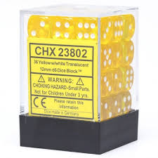 Translucent 12mm Dice Block (36 Dice) - Sweets and Geeks