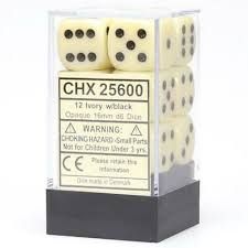 Opaque16mm Dice Block (12 Dice) - Sweets and Geeks