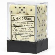 Opaque 12mm Dice Block (36 Dice) - Sweets and Geeks