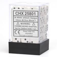 Opaque 12mm Dice Block (36 Dice) - Sweets and Geeks