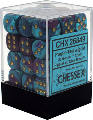 Chessex Gemini 12mm D6 Dice Block (36 Dice) - Sweets and Geeks