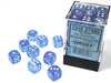 Borealis 12mm d6 Sky Blue/white Luminary Dice Block (36 dice) - Sweets and Geeks