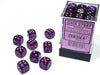 Borealis 12mm d6 Royal Purple/gold Luminary Dice Block (36 dice) - Sweets and Geeks