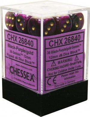 Chessex Gemini 12mm D6 Dice Block (36 Dice) - Sweets and Geeks