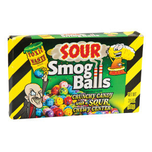 TOXIC WASTE SOUR SMOG BALLS 3.5 OZ THEATER BOX - Sweets and Geeks