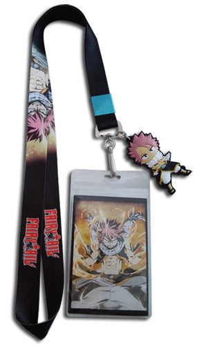 Fairy Tail Fiery Dragon Natsu Lanyard Badge ID Holder and Charm - Sweets and Geeks