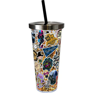 Harry Potter 20oz Glitter Sticker Cup W/ Straw - Sweets and Geeks