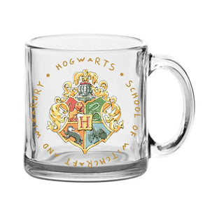 Harry Potter Vintage Crest 17.5 oz Glass Coffee Mug - Sweets and Geeks