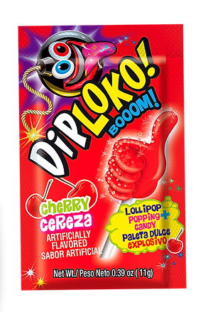 Dip Loko Lollipop with Popping Candy - Cherry - Sweets and Geeks