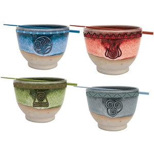 Avatar: The Last Airbender Elements 18 Oz. Ramen Bowl 4-Pack - Sweets and Geeks