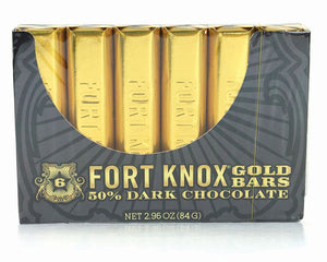 Fort Knox Mini Gold Dark Chocolate Bars (6 Pack) 2.96 OZ - Sweets and Geeks