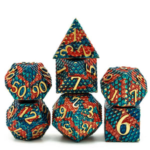 Dragon Scale Metal Dice - Sweets and Geeks