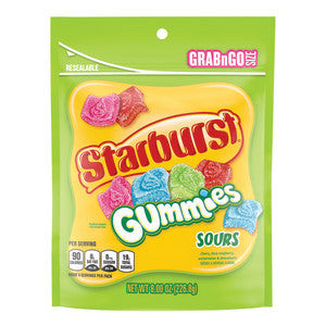 STARBURST SOUR GUMMIES 8 OZ POUCH - Sweets and Geeks