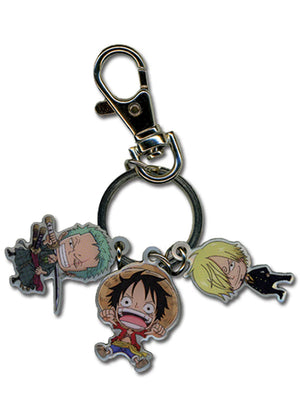 One Piece - Monkey D. Luffy, Roronoa Zoro & Vinsmoke Sanji Metal Keychain - Sweets and Geeks