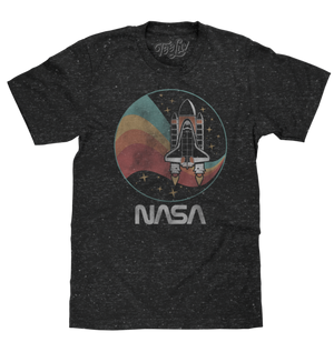 NASA WORM SHUTTLE LOGO T-SHIRT - BLACK - Sweets and Geeks