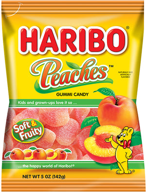 HARIBO PEACHES PEG BAG - Sweets and Geeks