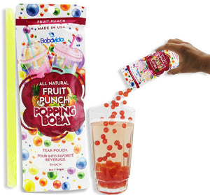 Popping Boba Single Serve Pouches- Fruit Punch 3oz - Sweets and Geeks