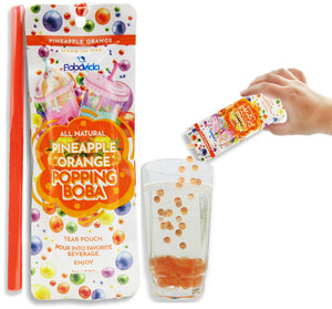 Popping Boba Single Serve Pouches- Pineapple Orange 3oz - Sweets and Geeks