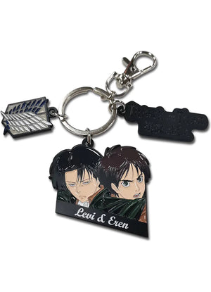 Attack On Titan - Eren Yeager And Levi Ackerman Three Charm Keychain - Sweets and Geeks