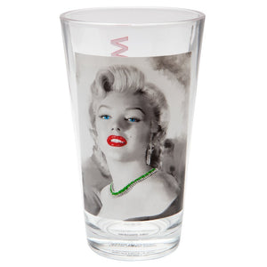 Marilyn Monroe - Red Lips Portrait 16oz Glass Cup - Sweets and Geeks