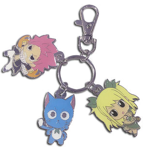 FAIRY TAIL - S8 SD TRIO METAL KEYCHAIN - Sweets and Geeks