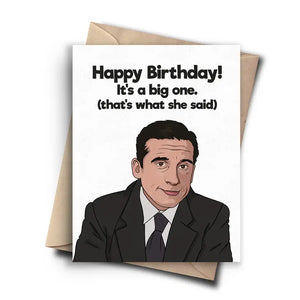 Funny Birthday Card - The Office Milestone Birthday - Sweets and Geeks
