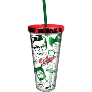 A Christmas Story Icons 20oz Foil Cup w/ Straw - Sweets and Geeks