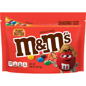 M&M Peanut Butter Stand up Peg Bag 9.6oz - Sweets and Geeks
