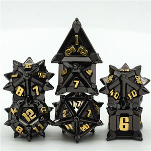 Black and Gold Pinwheel Dice - Sweets and Geeks