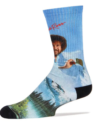 Bob Ross Basics Unisex 360 Printed Cotton Crew Athletic Socks - Sweets and Geeks