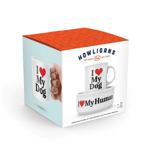 Howligans I Heart My Dog/Human Mug and Bowl Set - Sweets and Geeks