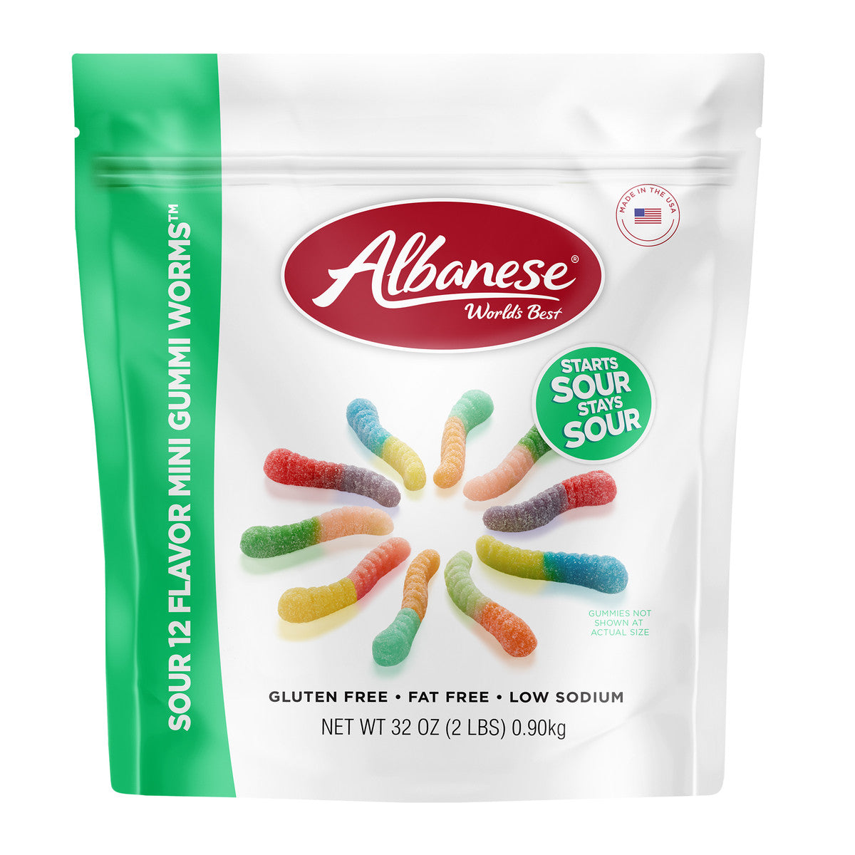 Sour Worms Mini Gummies 12 Flavor 32oz Bag-Albanese – Sweets and Geeks