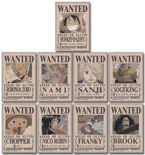 One Piece- Straw Hat Crew Wanted Posters Sticker Set 3" - Sweets and Geeks