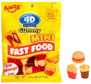 4D Gummy Mini Fast Food 4.02oz - Sweets and Geeks