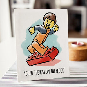 Best on the Block Lego Greeting Card - Sweets and Geeks