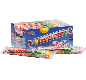 SMARTIES BUBBLE GUMBALLS 5 PC TUBES - Sweets and Geeks