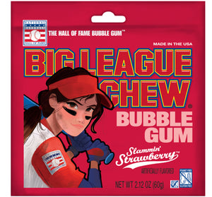 BIG LEAGUE CHEW STRAWBERRY GIRL PEG BAG 2.12 OZ - Sweets and Geeks