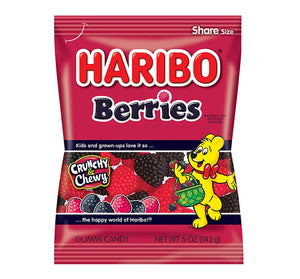 HARIBO RASBERRIES PEG BAG - Sweets and Geeks