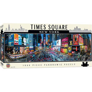CITYSCAPES - TIMES SQUARE 1000 PIECE PANORAMIC JIGSAW PUZZLE - Sweets and Geeks