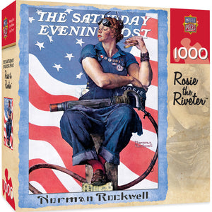 SATURDAY EVENING POST ROSIE THE RIVETER 1000 PIECE SQUARE JIGSAW PUZZLE BY NORMAN ROCKWELL - Sweets and Geeks
