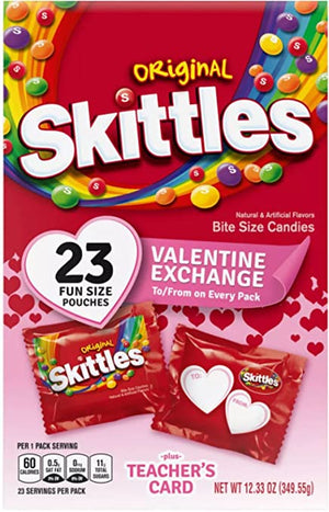 Skittles Valentine Exchange W/ Teachers Card 12.33oz - Sweets and Geeks