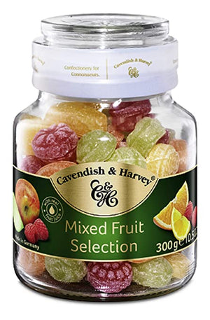 Cavendish & Harvey Mixed Fruit Candy Jars 10.5oz - Sweets and Geeks