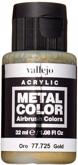 Vellejo - Metal Color Airbrush Acrylic Paint (32ml) - Gold (77.725) - Sweets and Geeks