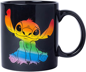 Disney Pride - Stitch Ohana Means Family Rainbow Ceramic Coffee Mug - Sweets and Geeks