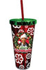 Merry Clarkmas Foil Cup w/Straw, 20 ounces - Sweets and Geeks