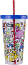 Super Mario Plastic Cup and Straw Set - Sweets and Geeks