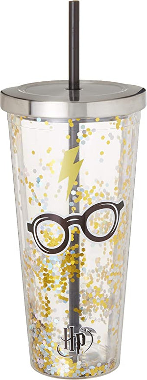 Harry Potter 20oz Glitter Cup W/ Straw - Sweets and Geeks